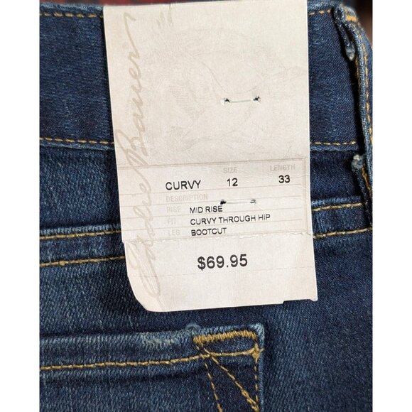 NEW Eddie Bauer Womens Size 12 StayShape Curvy Bootcut Jeans Dark Wash NWT - Picture 3 of 9